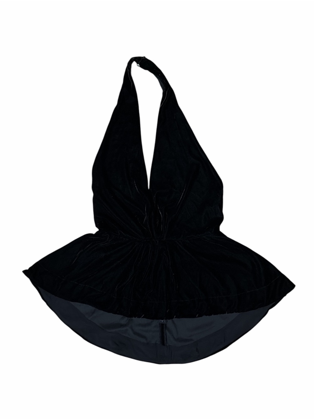 FREE PEOPLE Black Backless Halter Velvet Top